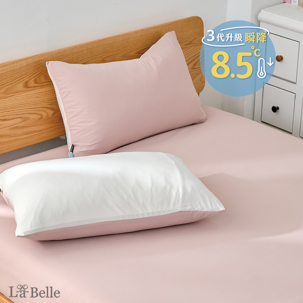 義大利La Belle《初嵐玫影》ICECOOL眠綿冰加大涼感床包枕套組