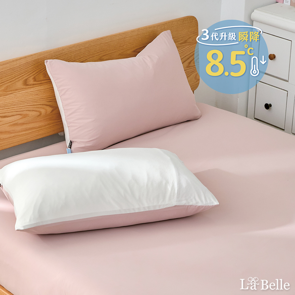 義大利La Belle《初嵐玫影》ICECOOL眠綿冰涼感信封枕套--2入