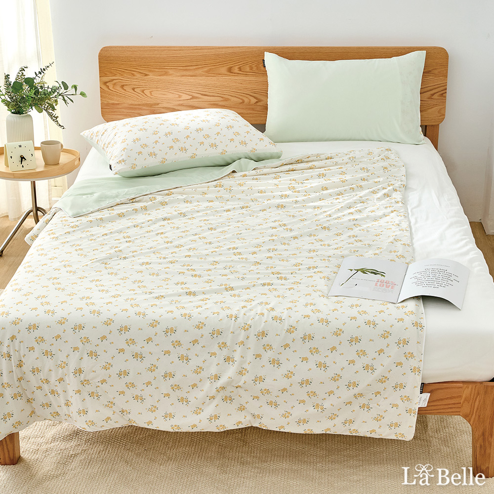 義大利La Belle《花語晨光》ICECOOL眠綿冰蠶絲蛋白抗菌雙人涼感涼被(180*200cm)
