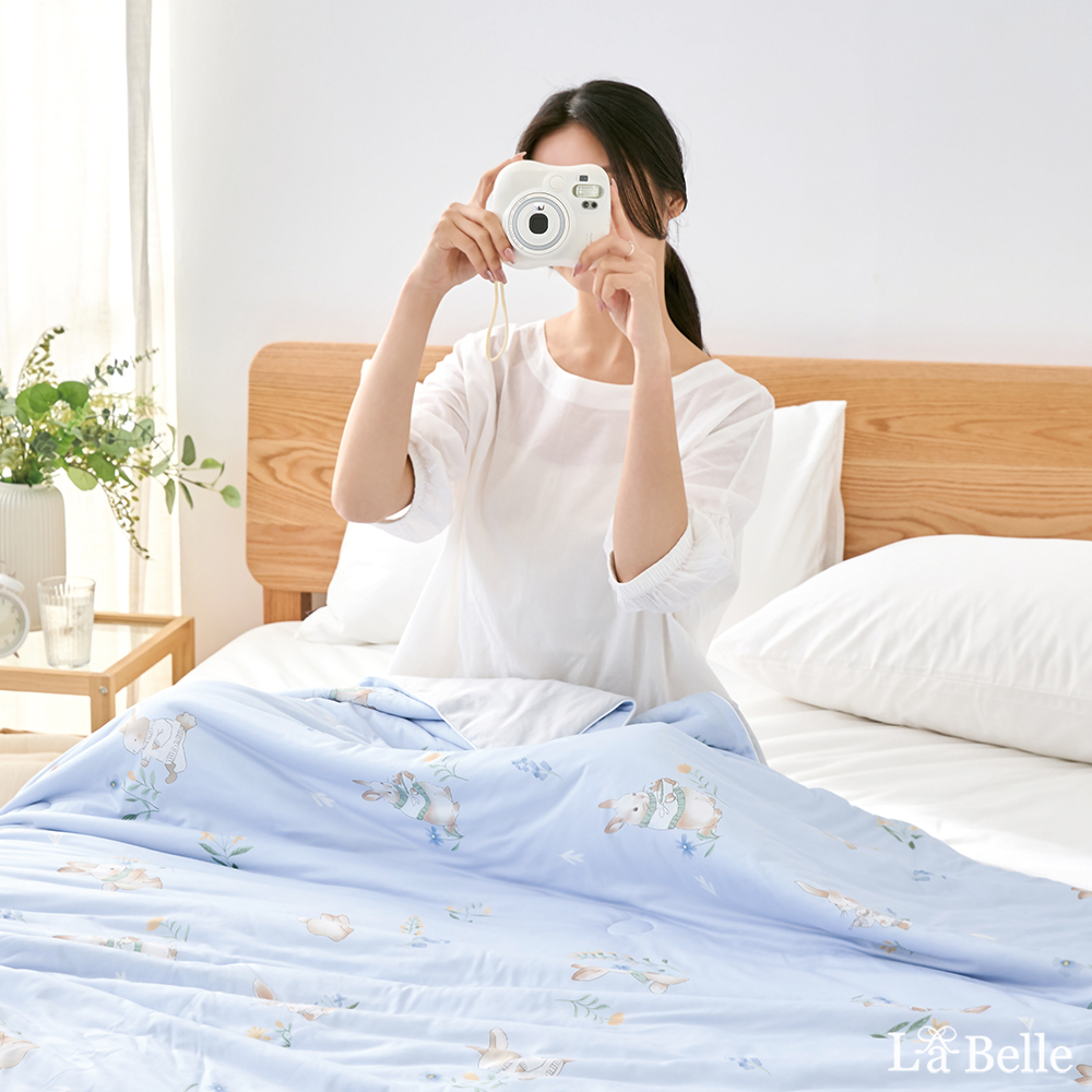義大利La Belle《暖煦兔寶》冰棉針織抗菌吸濕排汗涼感涼被5*6.5尺