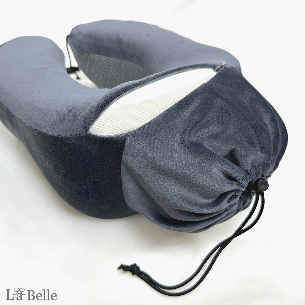 義大利La Belle《城市行旅》人體工學可收納磁力U型記憶頸枕(共三色)