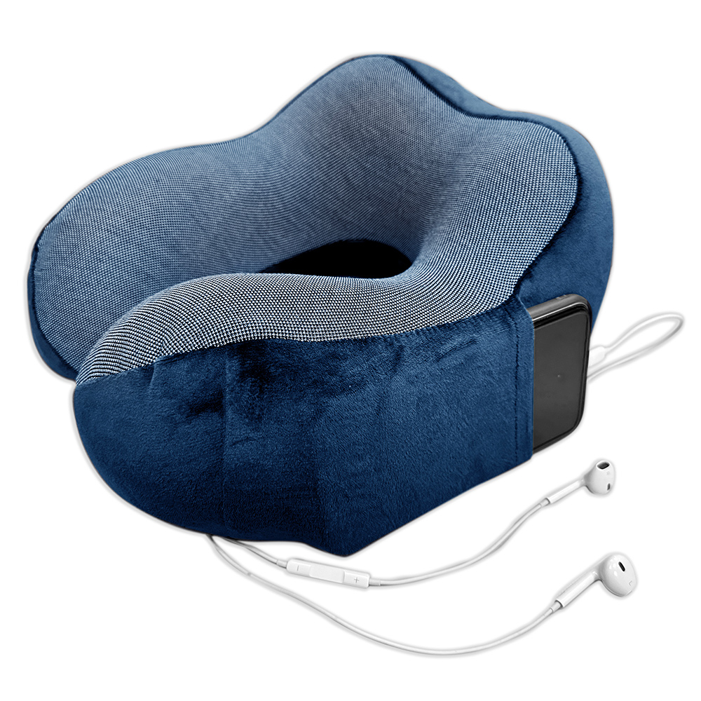 義大利La Belle《城市行旅》人體工學可收納磁力U型記憶頸枕(共三色)