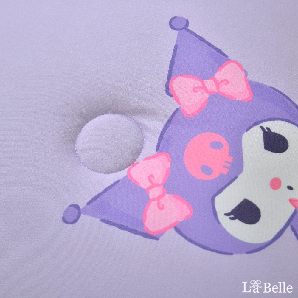 [超值組合]義大利La Belle《Sanrio-魔鏡酷洛米》海島針織兒童可水洗抗菌暖暖被105*135CM+大容量洗衣袋