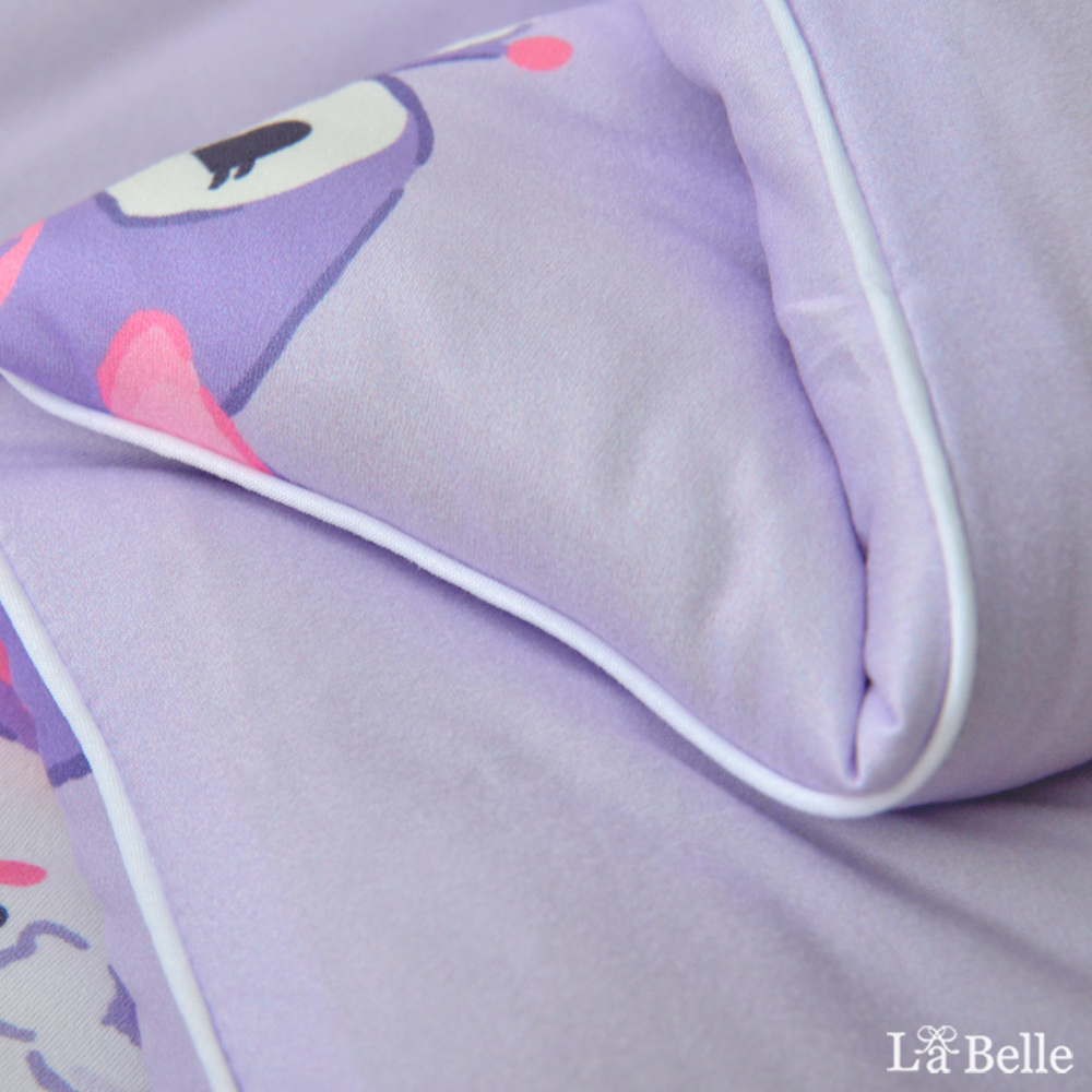 [超值組合]義大利La Belle《Sanrio-魔鏡酷洛米》海島針織兒童可水洗抗菌暖暖被105*135CM+大容量洗衣袋