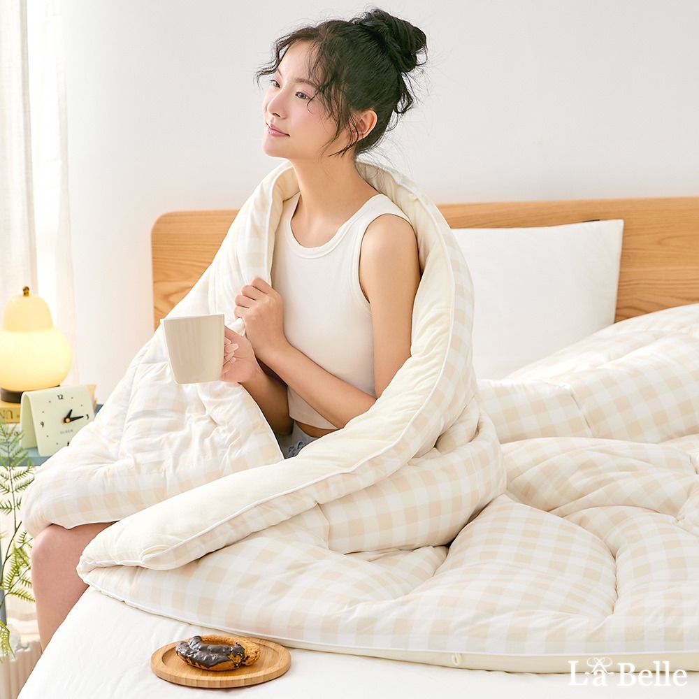 義大利La Belle《卡布其諾》韓式抑菌暖膚絨石墨烯發熱可水洗冬被--雙人