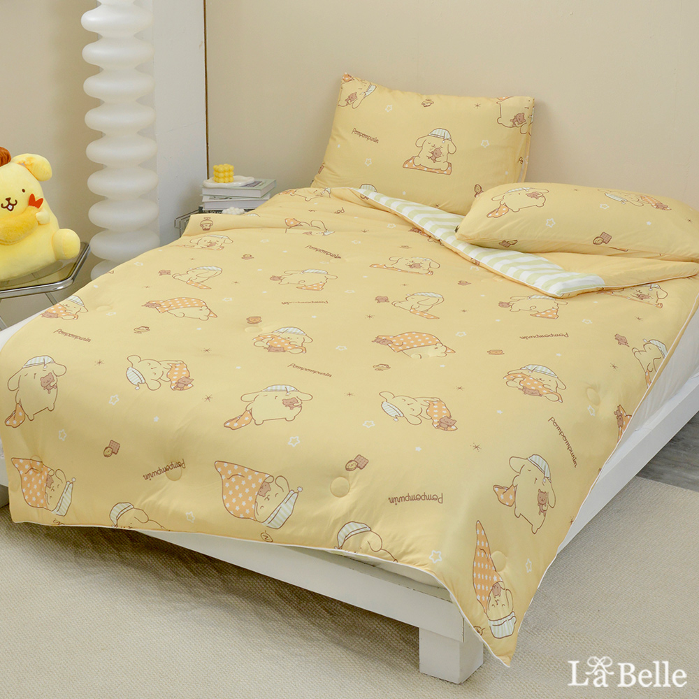 (現貨+預購)義大利La Belle《Sanrio-布丁狗唔唔睏zZ》海島針織防蟎抗菌暖暖被150*195CM