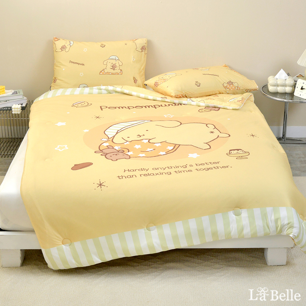 (現貨+預購)義大利La Belle《Sanrio-布丁狗唔唔睏zZ》海島針織防蟎抗菌暖暖被150*195CM