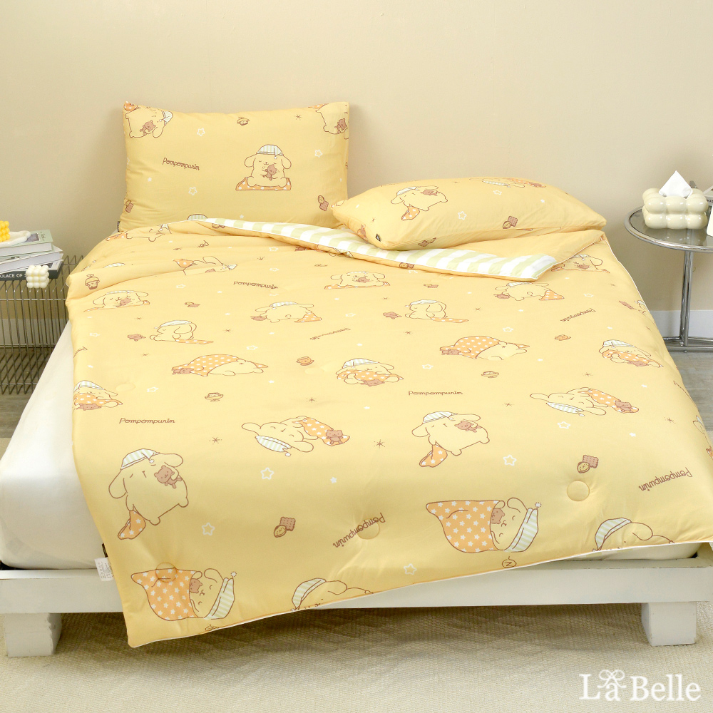 (現貨+預購)義大利La Belle《Sanrio-布丁狗唔唔睏zZ》海島針織防蟎抗菌暖暖被150*195CM