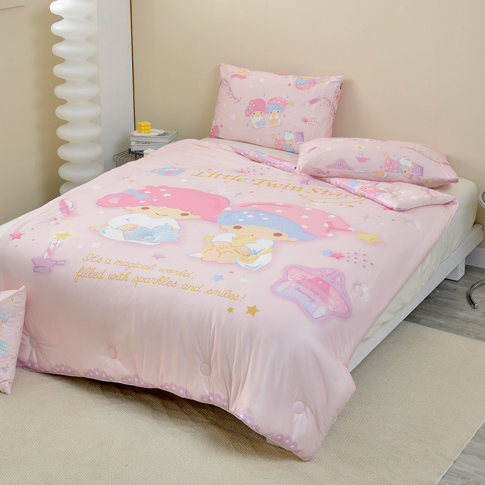 義大利La Belle《Sanrio-雙星仙子甜美夢境》海島針織防蟎抗菌暖暖被150*195CM