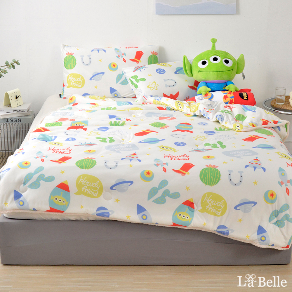 義大利La Belle《Disney-三眼怪宇航奇趣》海島針織防蟎抗菌暖暖被150*195CM