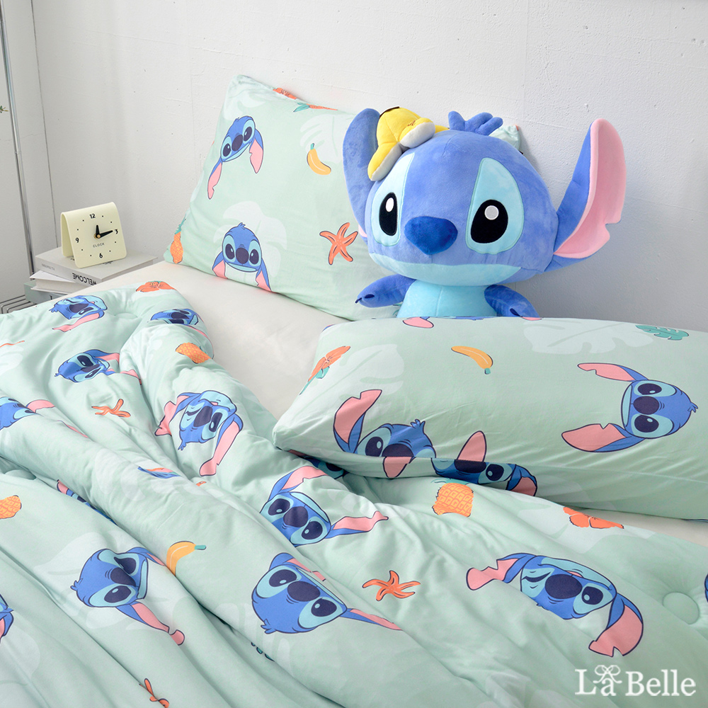 義大利La Belle《Disney-星際寶貝史迪奇》海島針織防蟎抗菌暖暖被150*195CM