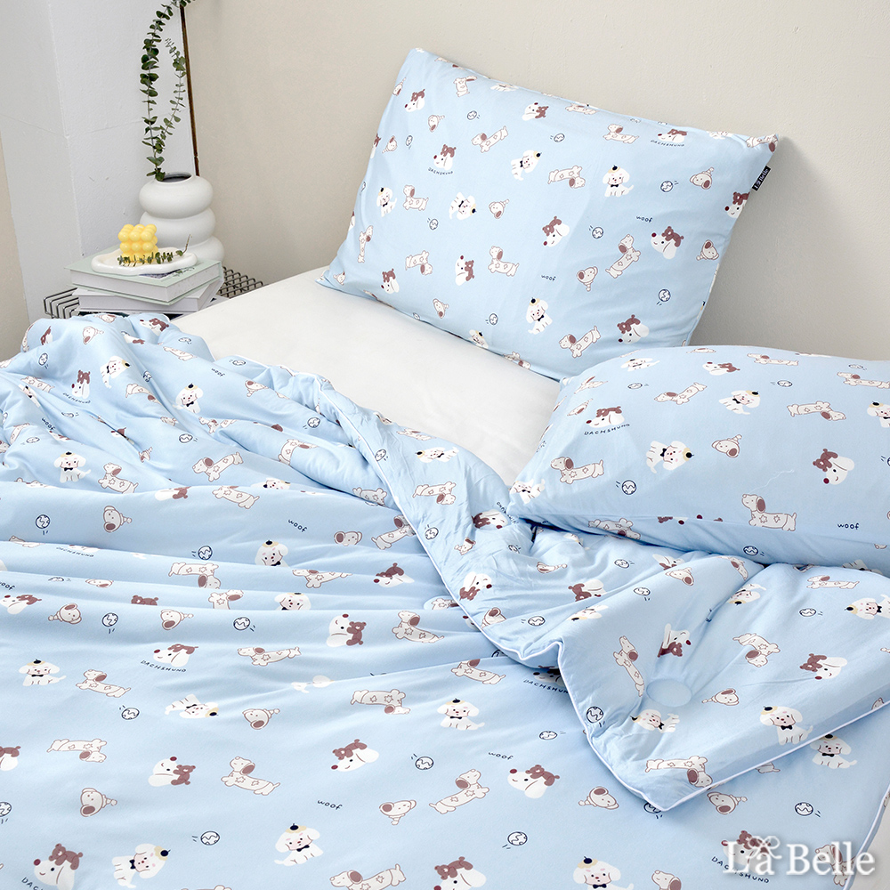 義大利La Belle《汪汪日和》海島針織防蟎抗菌暖暖被150*195CM