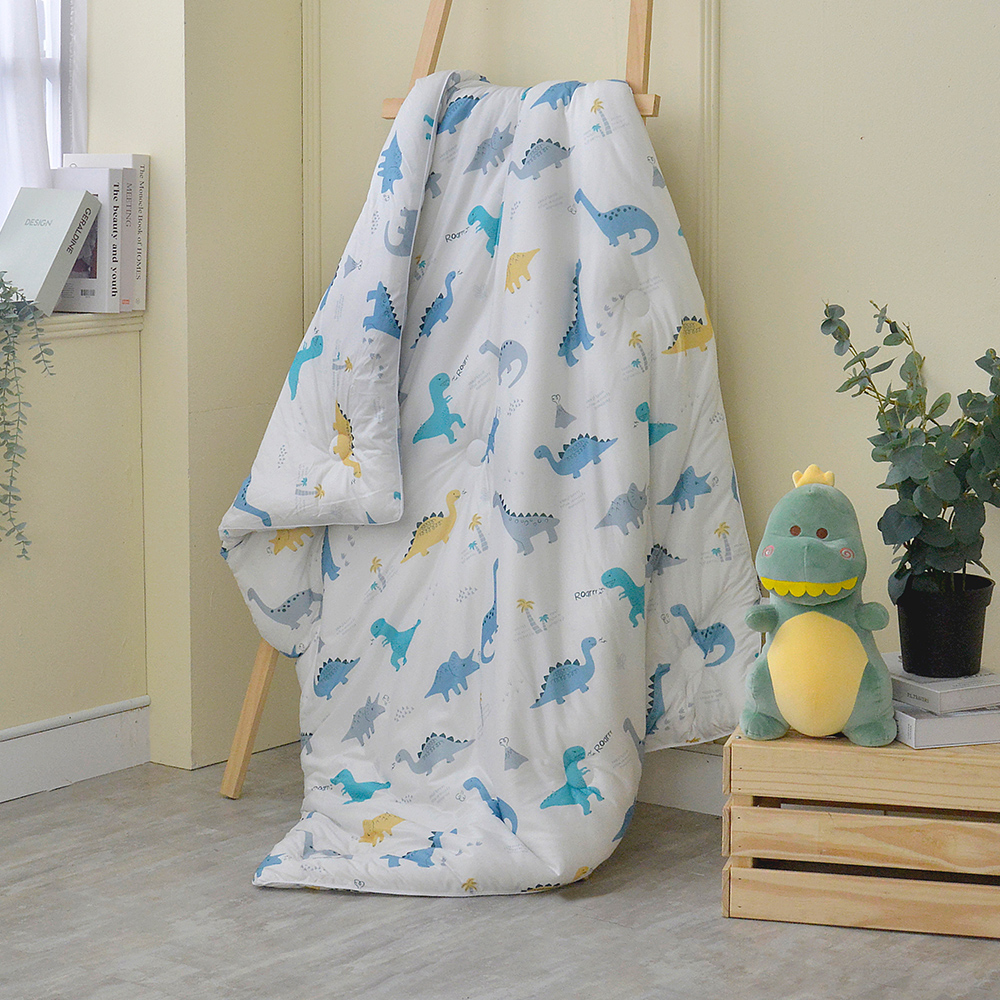 義大利La Belle《恐龍百科》海島針織兒童防蟎抗菌暖暖被105*135CM