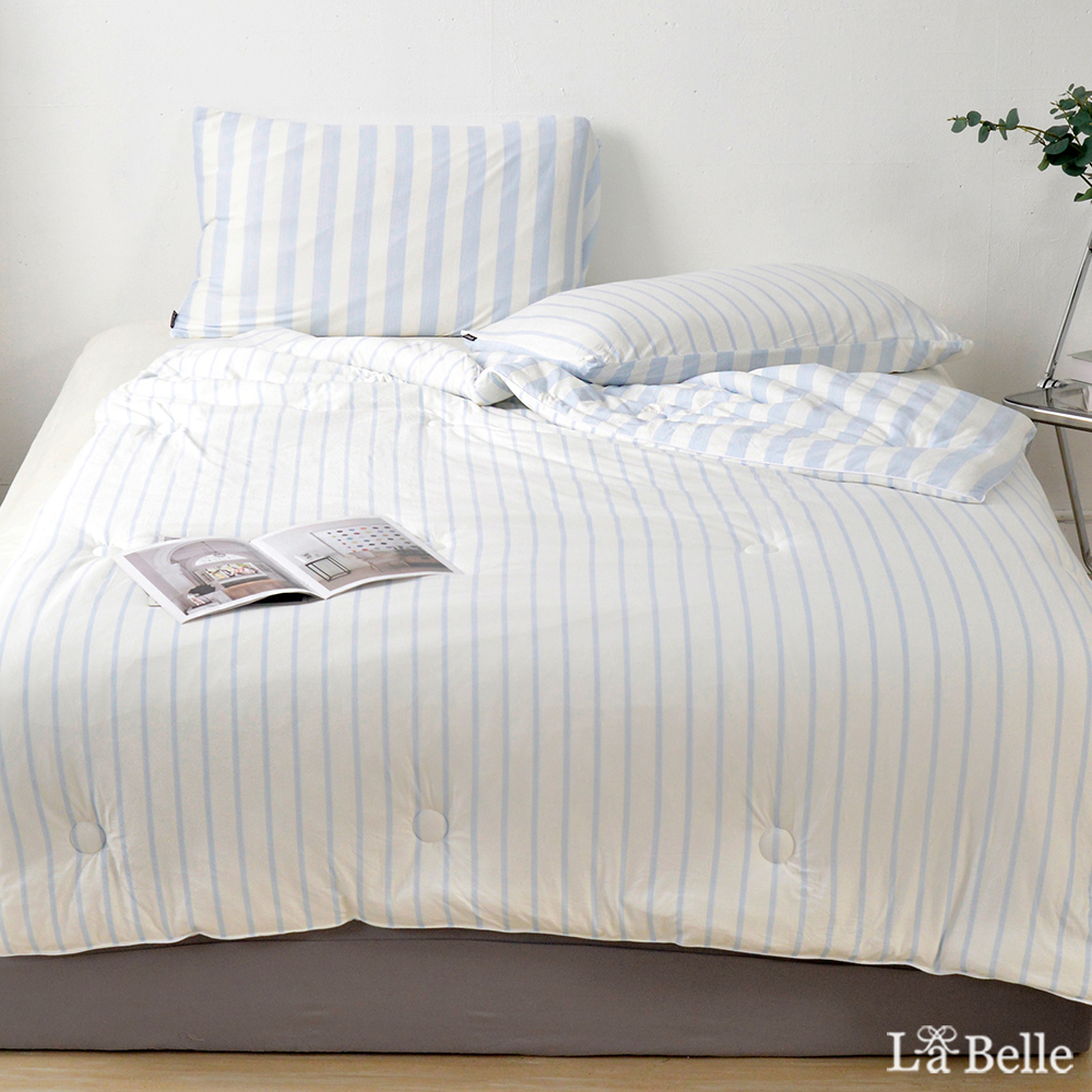 義大利La Belle《蔚藍晨光》海島針織防蟎抗菌暖暖被150*195CM